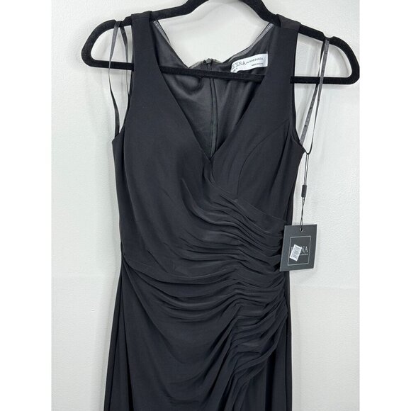 MAC DUGGAL 26513 Ruched Jersey Gown Maxi Dress in Black Classic Size 0 New - Picture 4 of 6